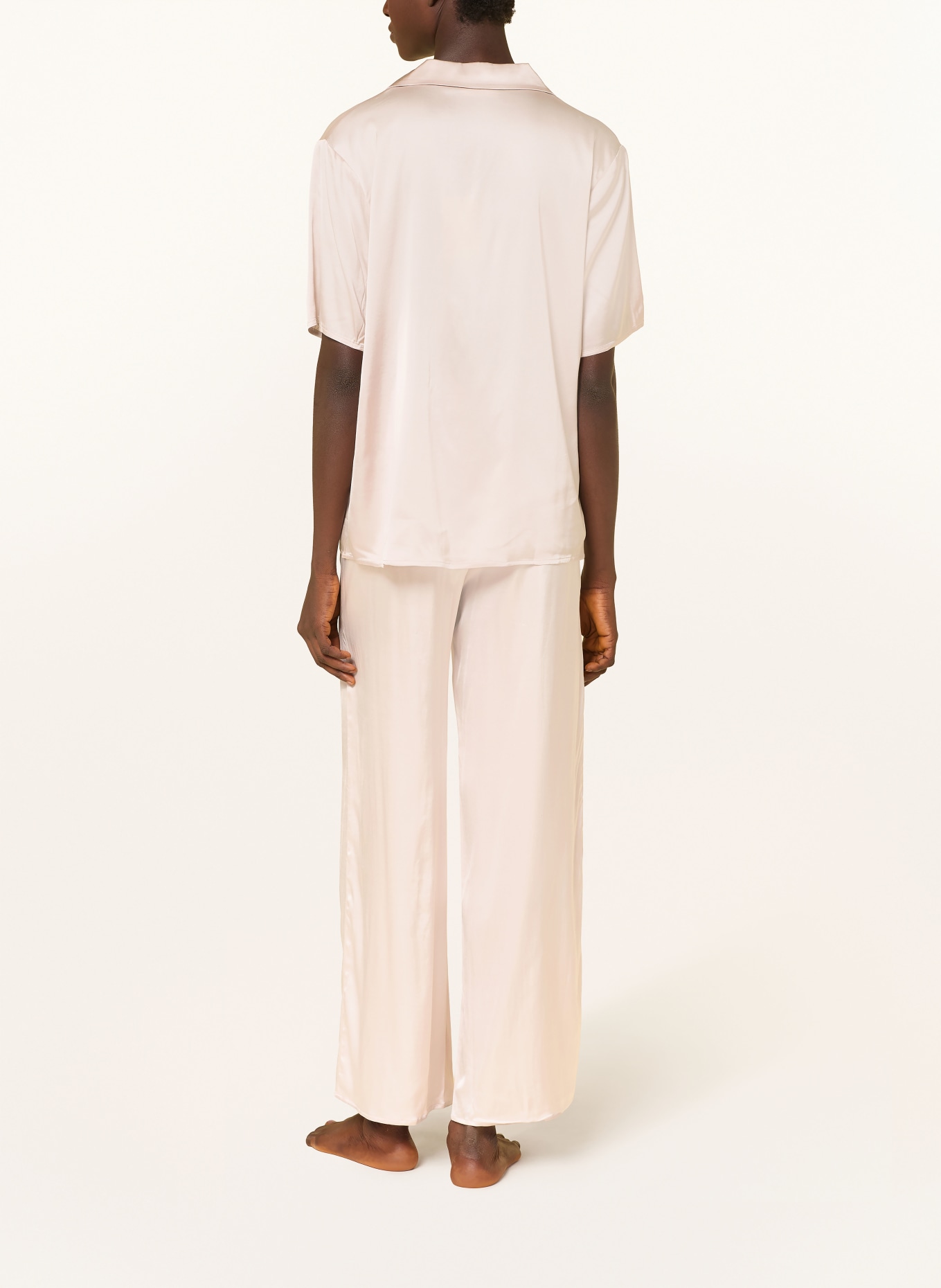 ESSENZA Spací kalhoty IDA UNI ze saténu: RŮŽOVÁ