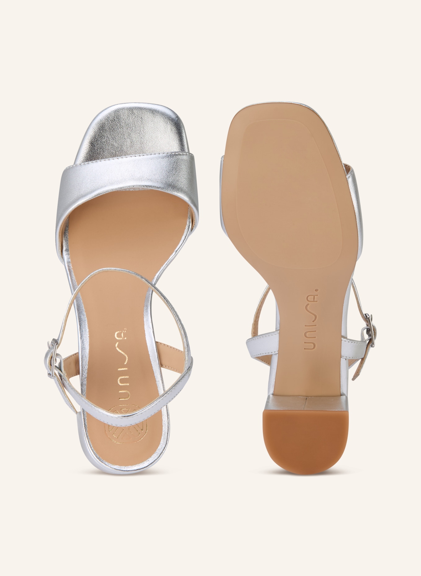 UNISA Lacksandaletten MORATY: SILBER