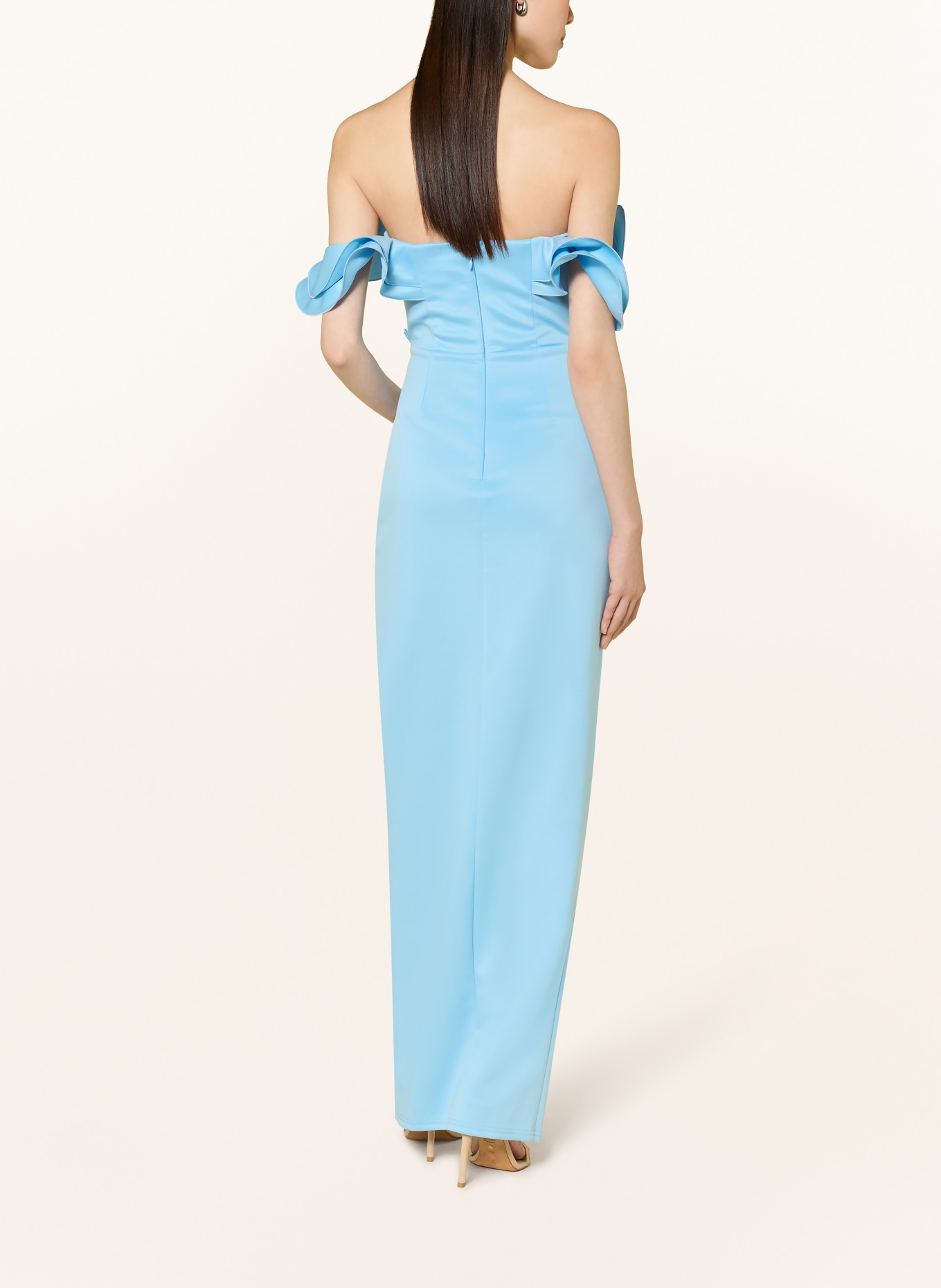 LIPSY Večerní šaty s volány: TMAVĚ MODRÁ