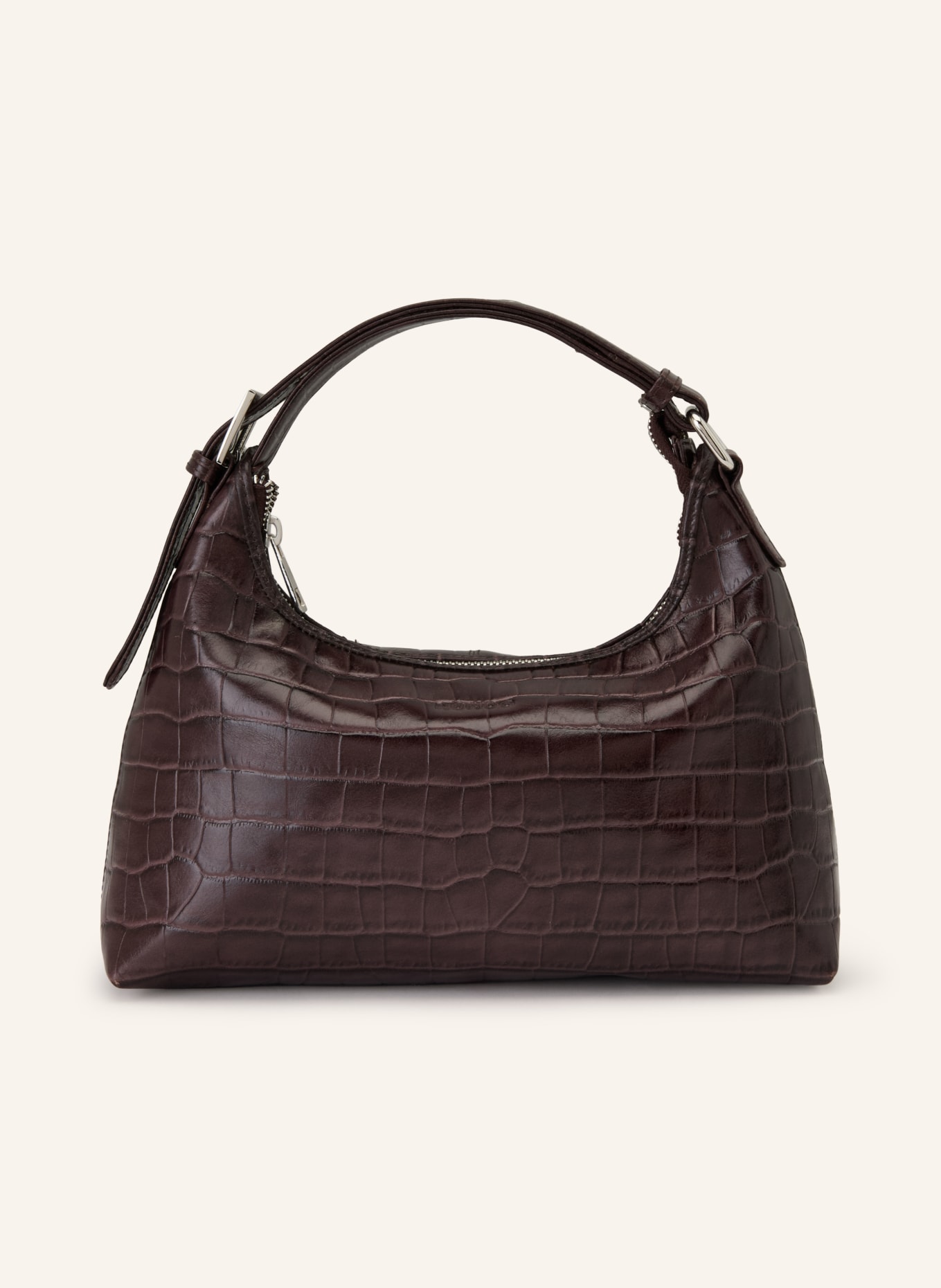 NÚNOO Handtasche DANDY BUCKLE TEXAS: DUNKELBRAUN / SILBER