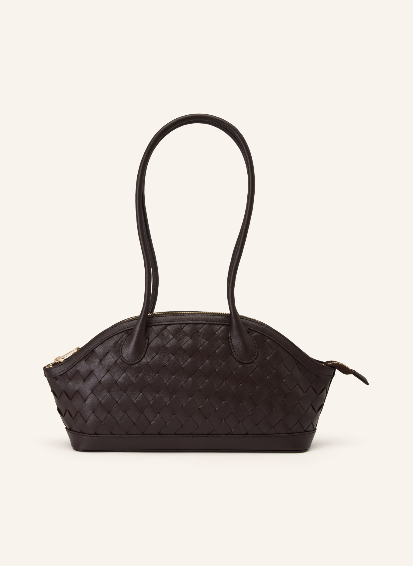 NÚNOO Schultertasche AYO: DUNKELBRAUN / GOLD