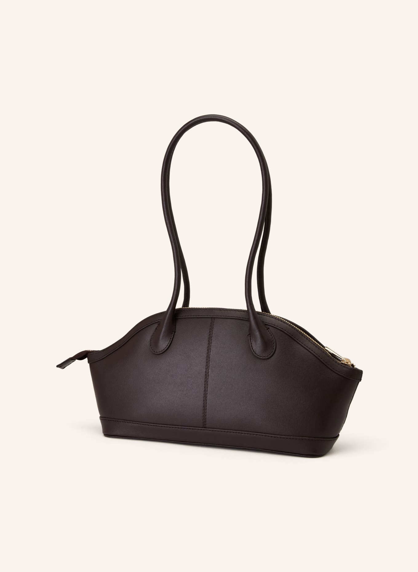 NÚNOO Schultertasche AYO: DUNKELBRAUN / GOLD