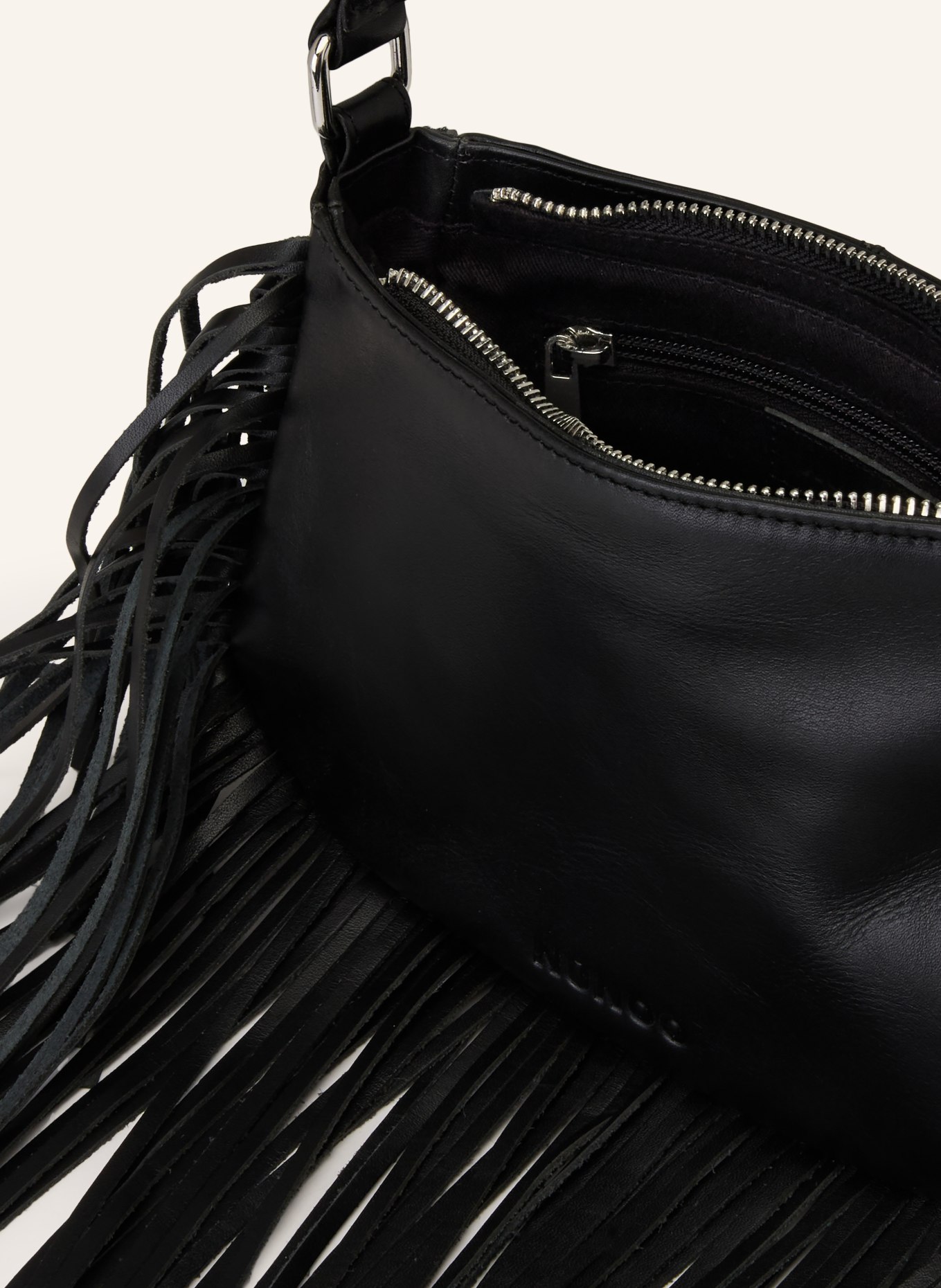 NÚNOO BETTY FRINGE RIVER SMALL shoulder bag: BLACK / SILVER