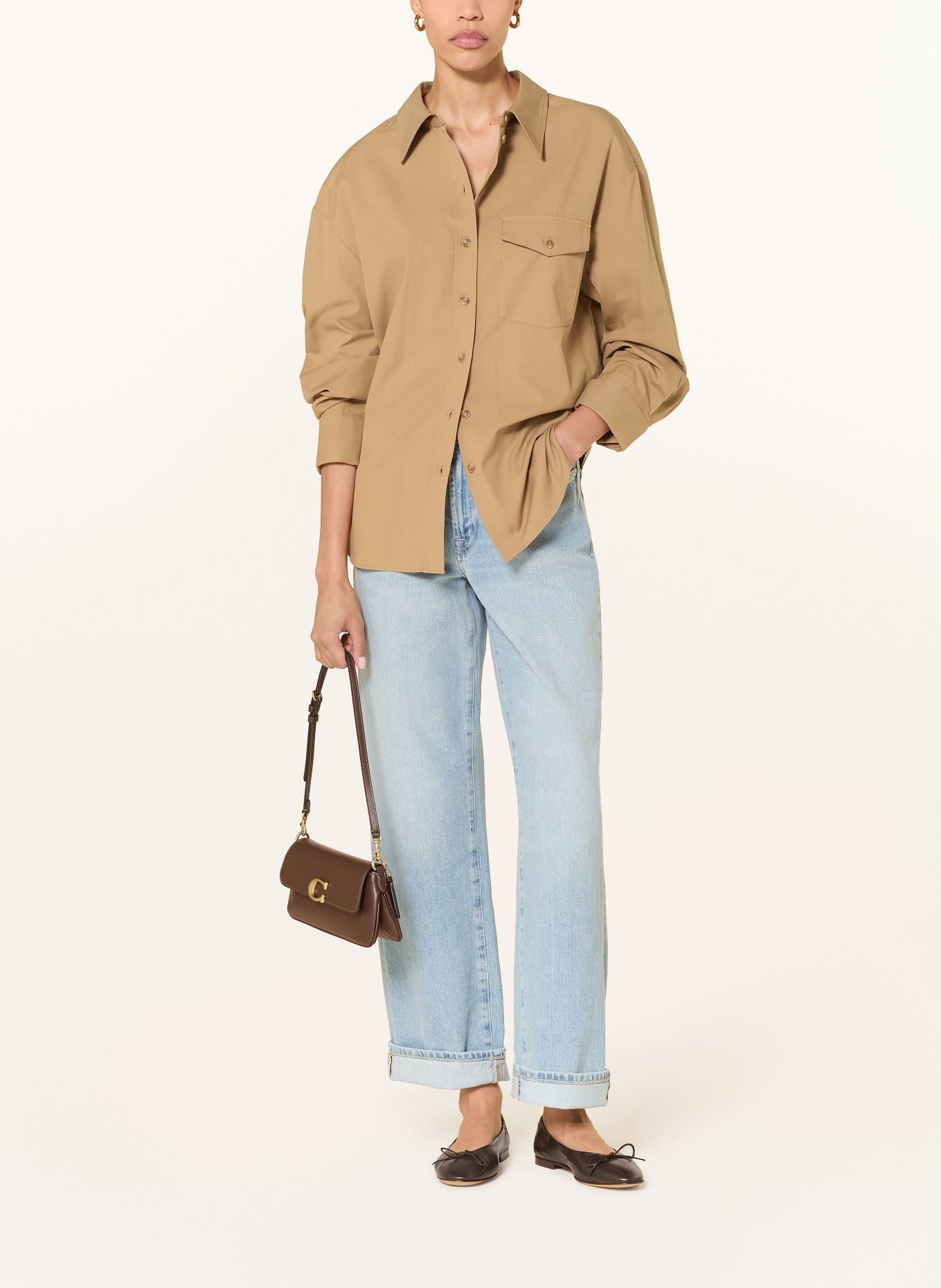 LADNERI Hemdbluse BELLA: TAUPE