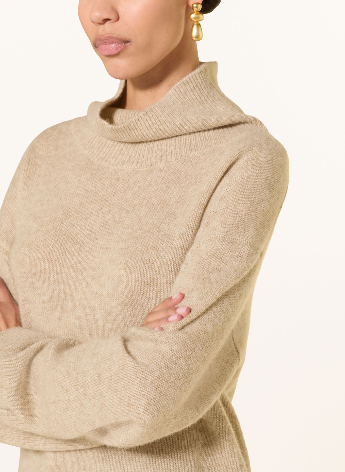 LADNERI Rollkragenpullover JARDIN SOLEIL aus Cashmere: HELLBRAUN