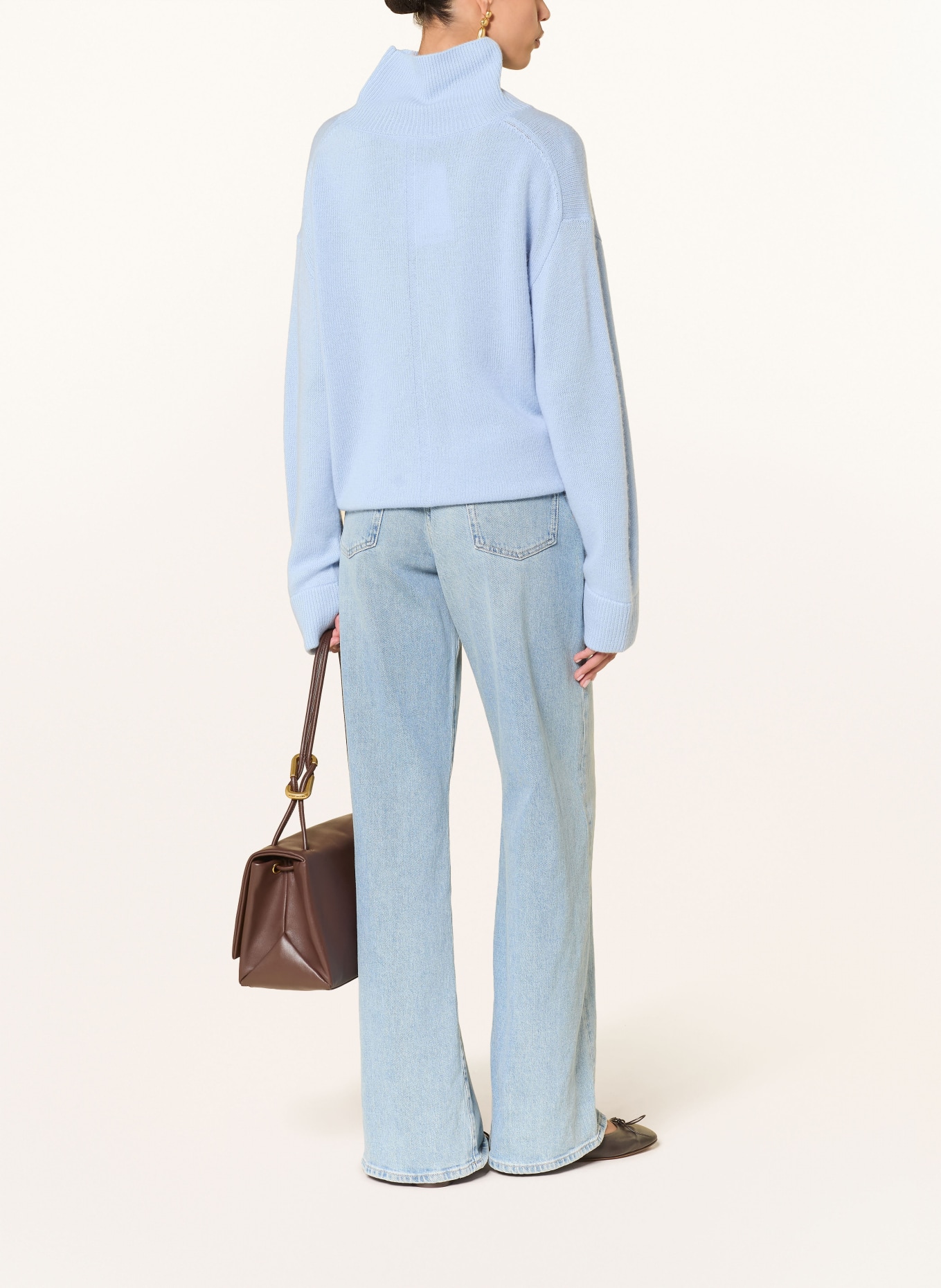 LADNERI Rollkragenpullover JARDIN SOLEIL aus Cashmere: HELLBLAU