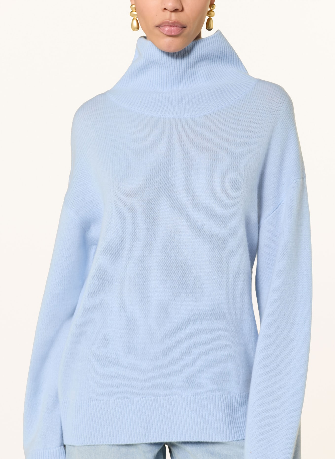 LADNERI Rollkragenpullover JARDIN SOLEIL aus Cashmere: HELLBLAU