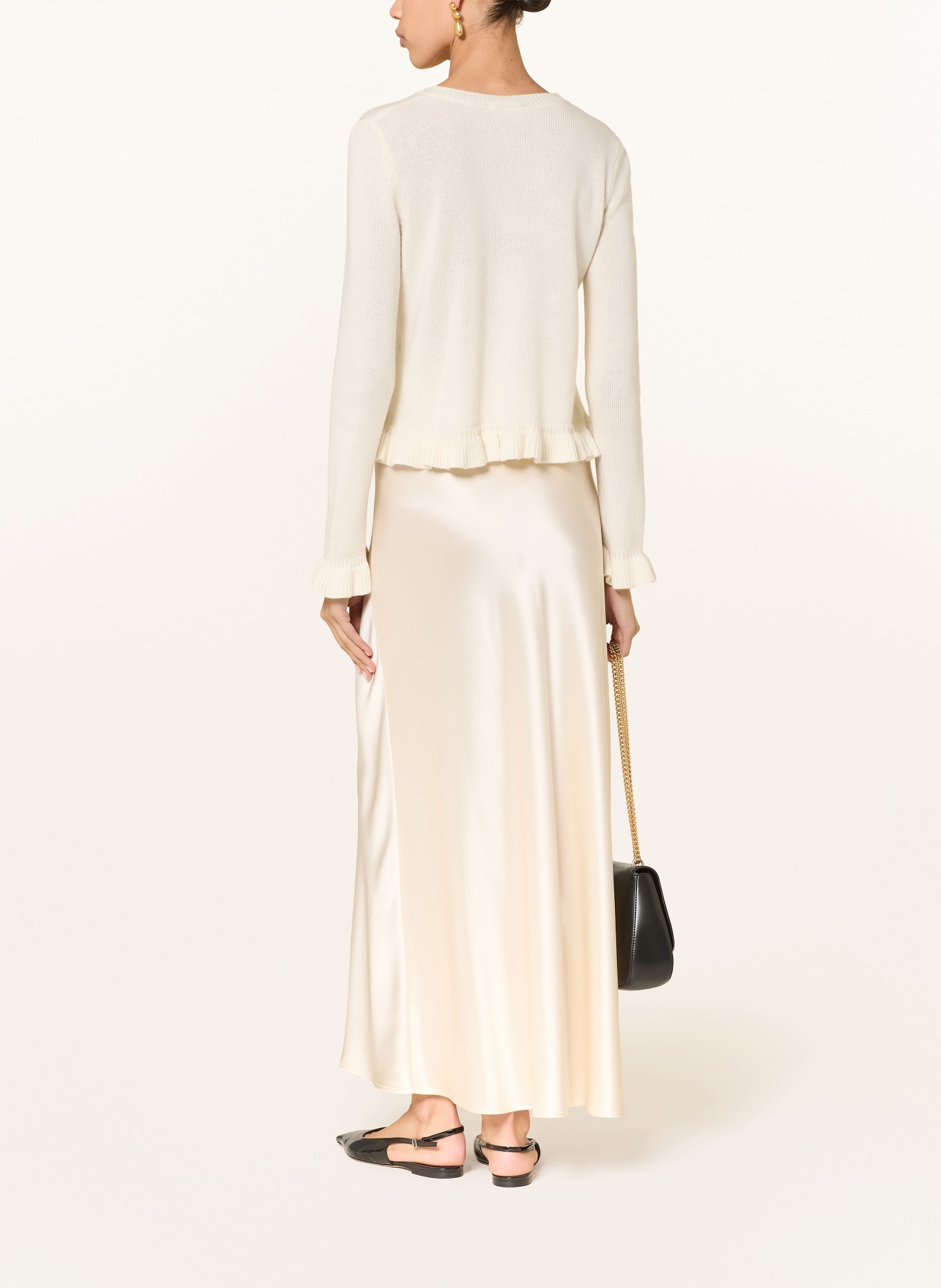 LADNERI Svetr CHLOE s kašmírem a volánky: KRÉMOVÁ