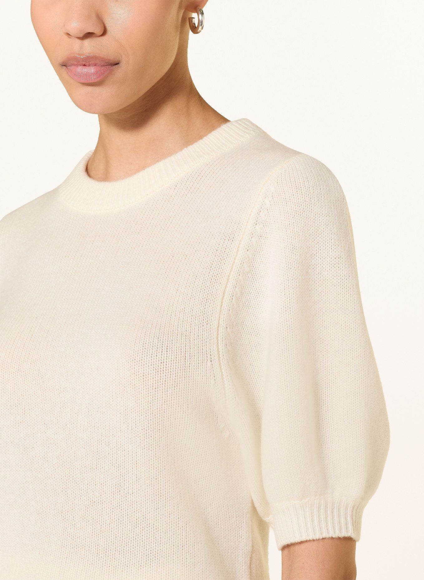 LADNERI POUPETTE cashmere knit shirt: CREAM