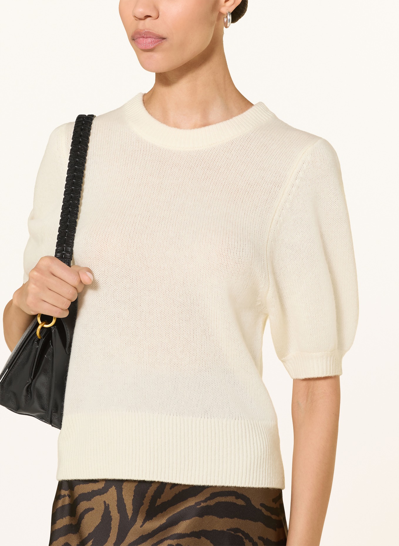 LADNERI POUPETTE cashmere knit shirt: CREAM