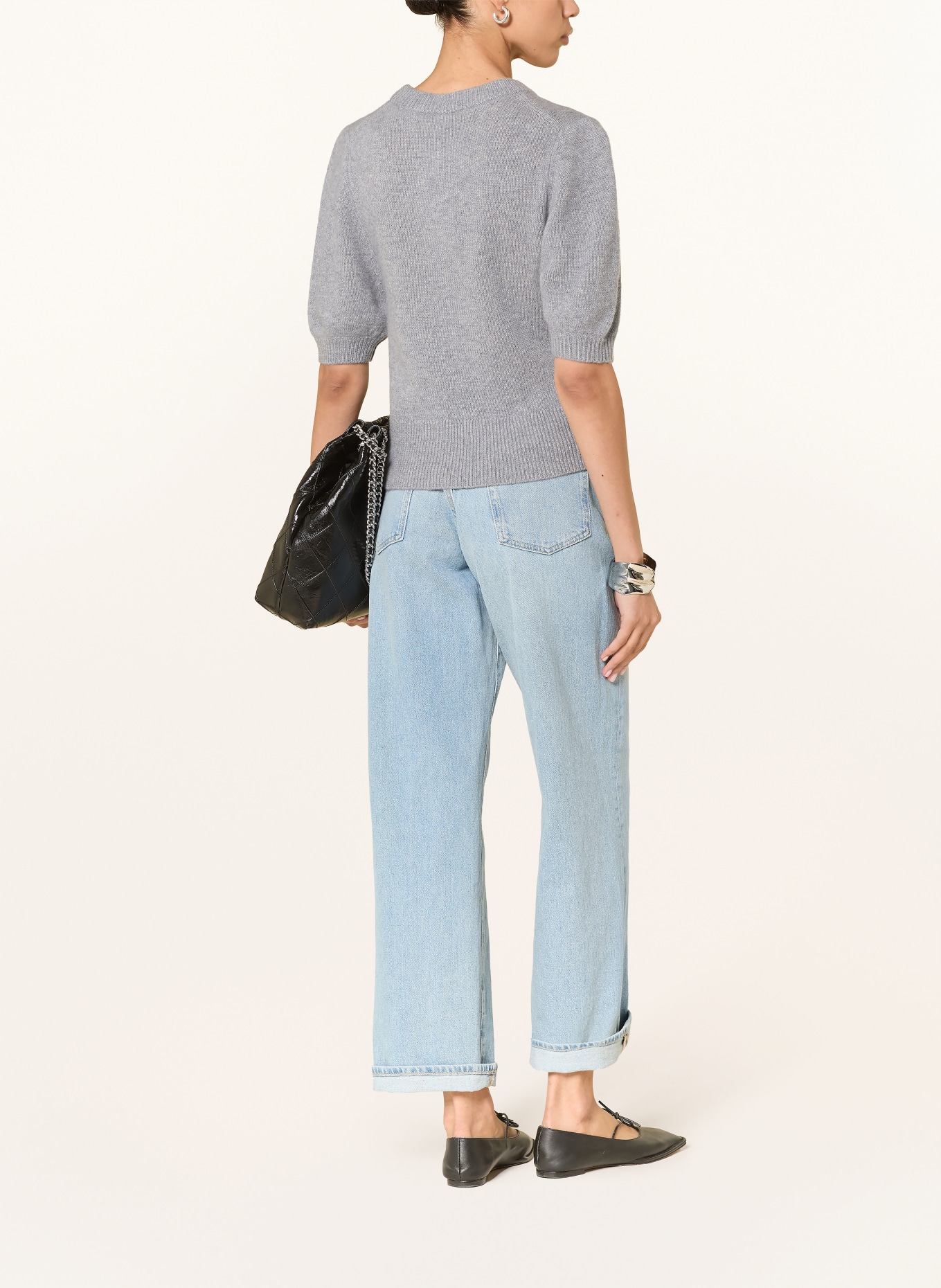 LADNERI Pletené tričko POUPETTE z kašmíru: ŠEDÁ