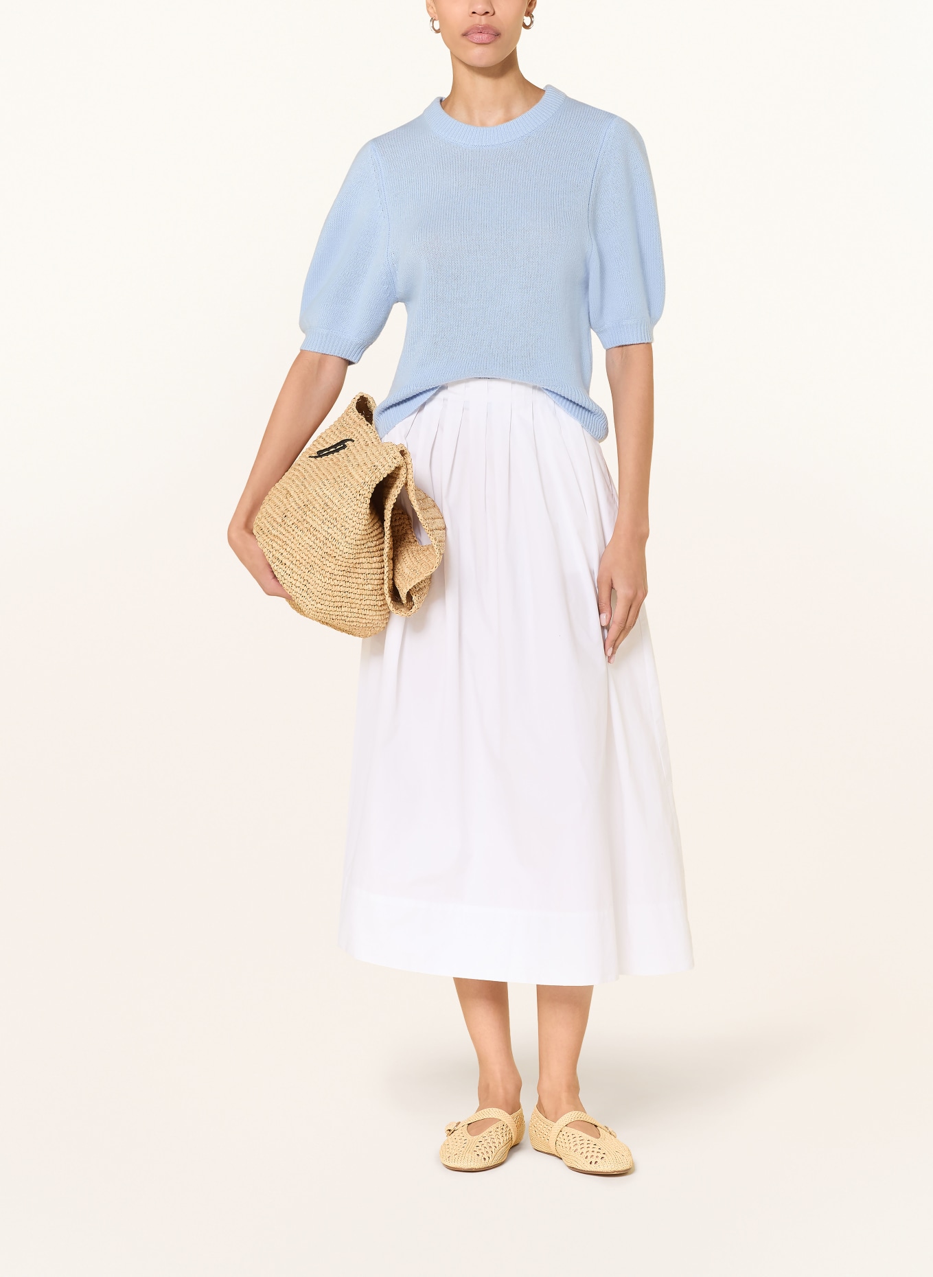 LADNERI POUPETTE cashmere knit shirt: LIGHT BLUE