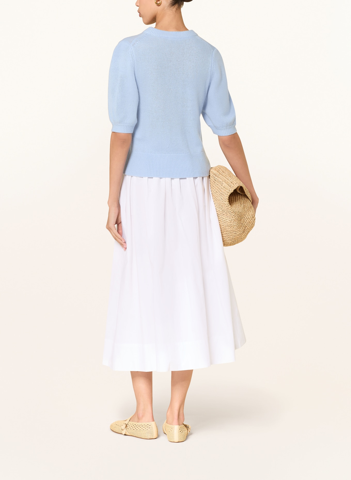 LADNERI POUPETTE cashmere knit shirt: LIGHT BLUE