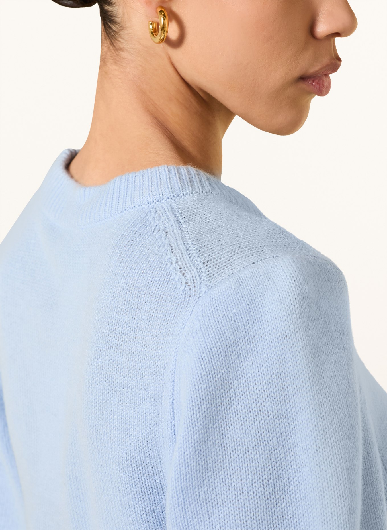 LADNERI POUPETTE cashmere knit shirt: LIGHT BLUE