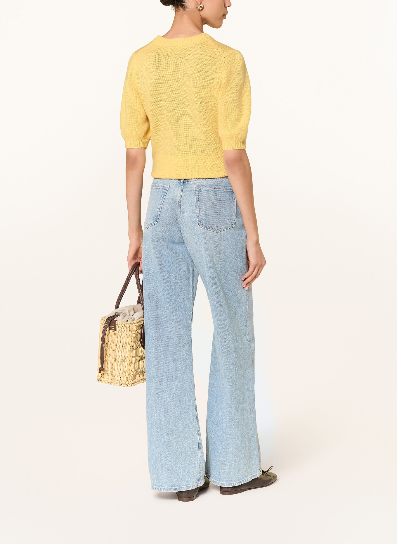 LADNERI Pletené tričko POUPETTE z kašmíru: ŽLUTÁ