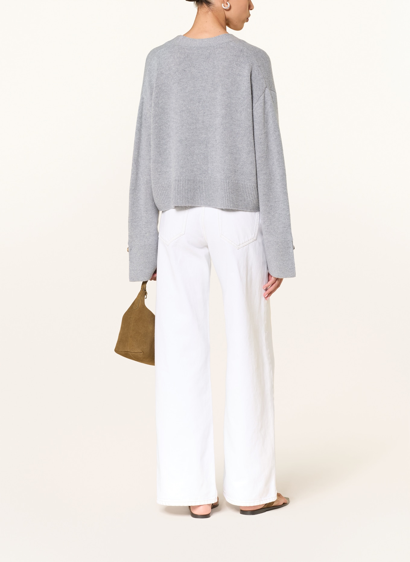 LADNERI Strickjacke PALAIS mit Cashmere: BLAUGRAU