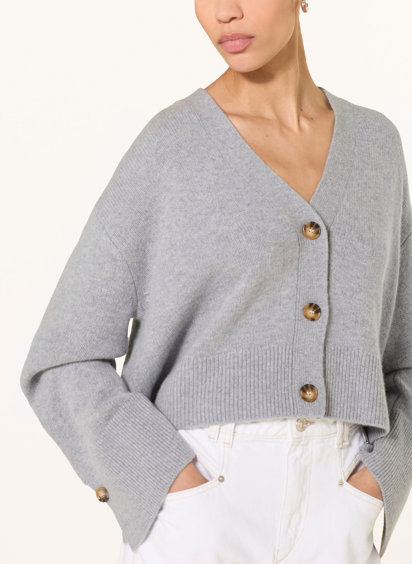 LADNERI Strickjacke PALAIS mit Cashmere: BLAUGRAU