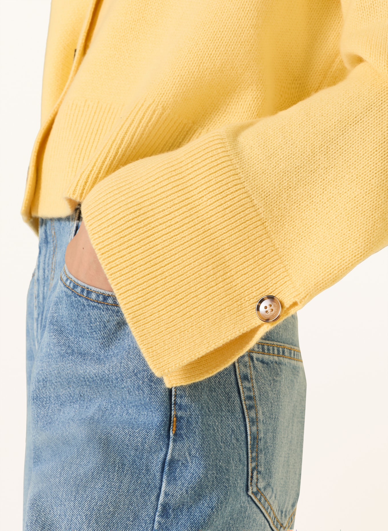 LADNERI Svetr PALAIS s kašmírem: TMAVĚ ŽLUTÁ