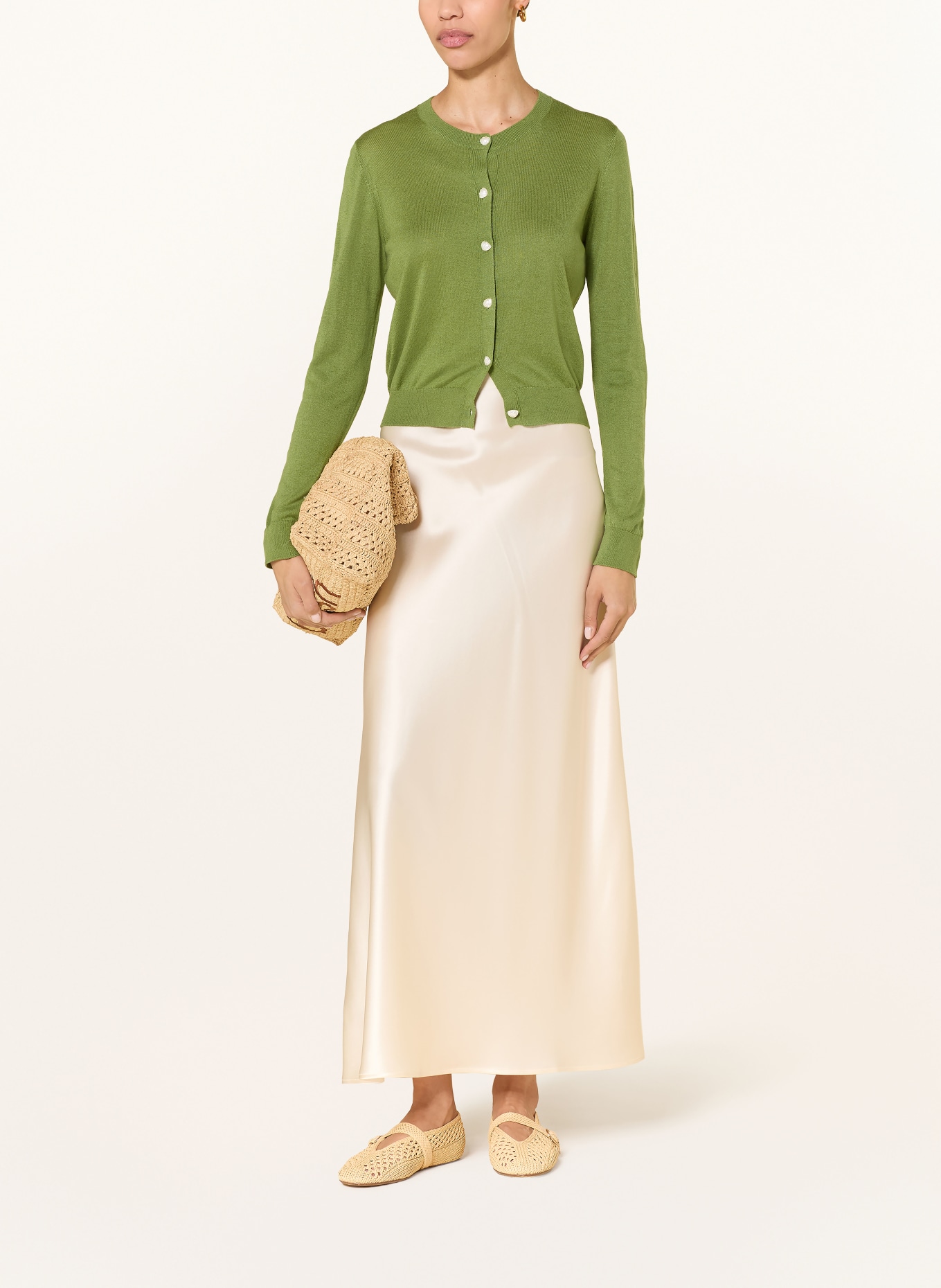 LADNERI Svetr GIGI z hedvábí: ZELENÁ