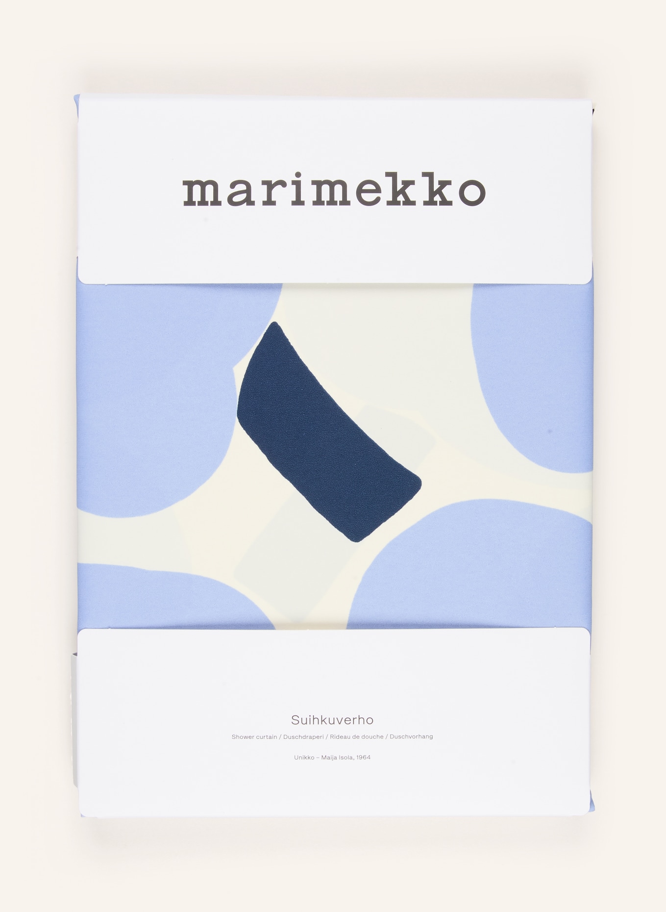 marimekko Duschvorhang UNIKKO: CREME / HELLBLAU / SCHWARZ