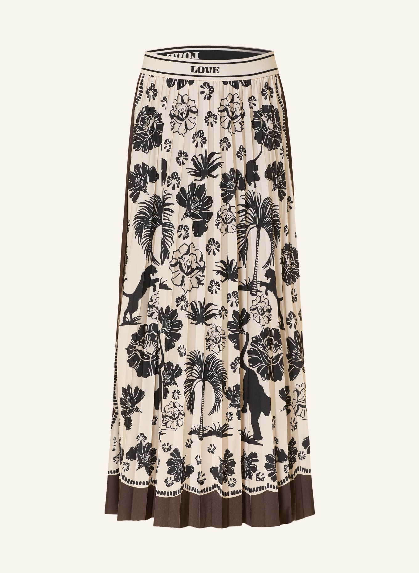 Miss Lagotte pleated skirt: DARK BROWN / ECRU / BLACK