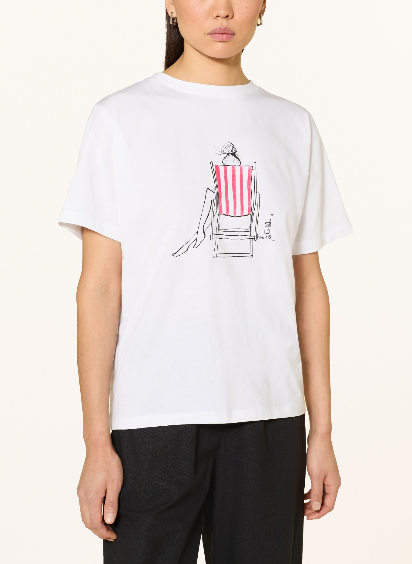 kera till Tričko STRANDLIEGE: BÍLÁ / ČERVENÁ / ČERNÁ