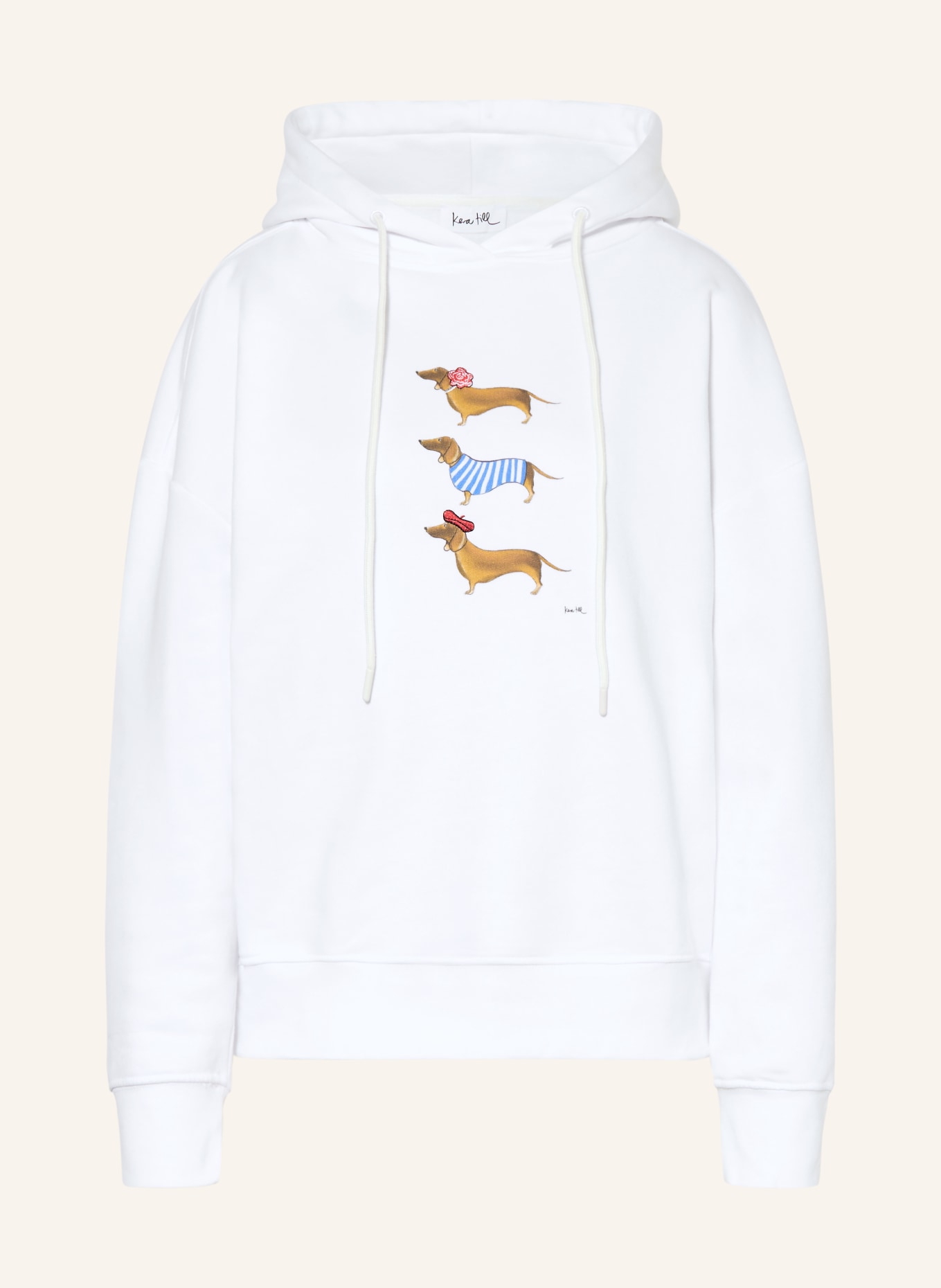 kera till Hoodie: WHITE / BLUE