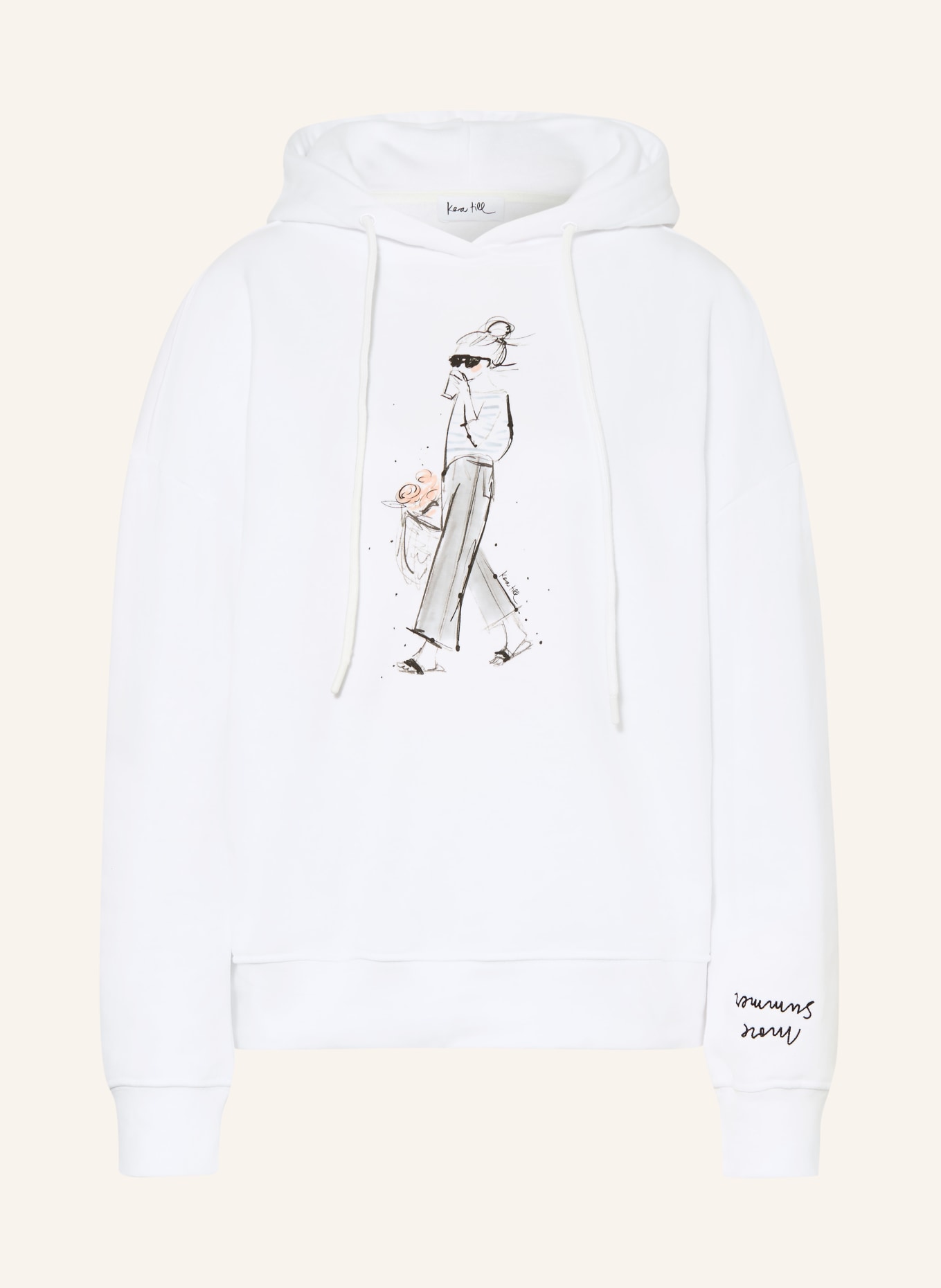 kera till Hoodie: WHITE / GRAY