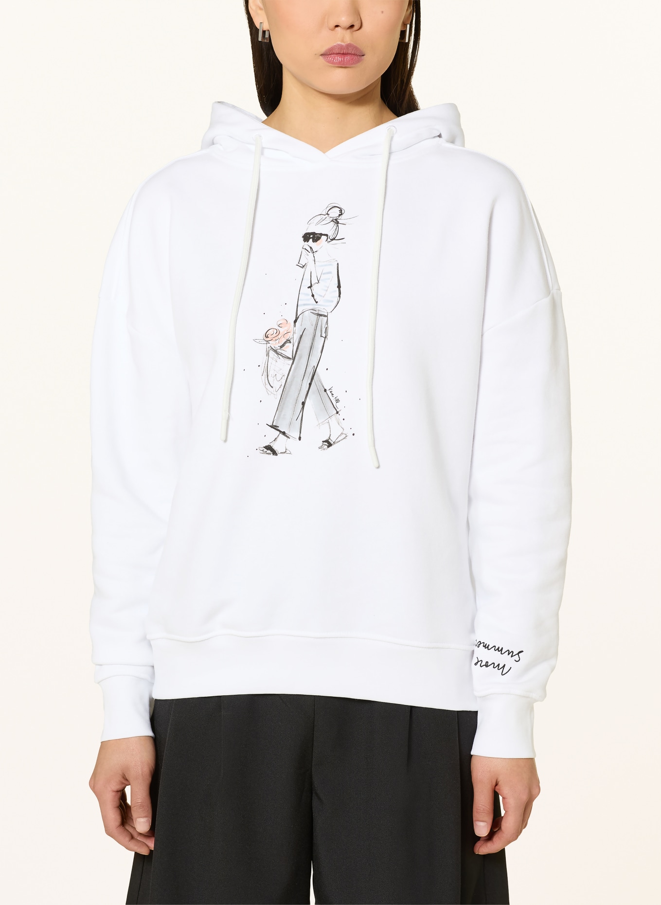 kera till Hoodie: WHITE / GRAY