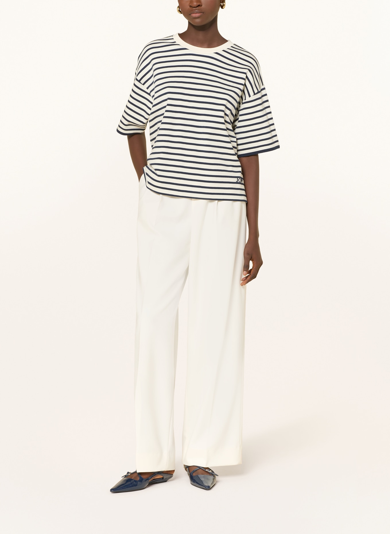 JOOP! T-shirt: BLEU FONCÉ / CRÈME