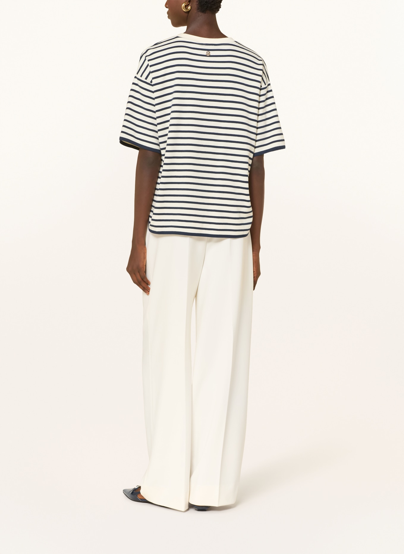 JOOP! T-shirt: BLEU FONCÉ / CRÈME