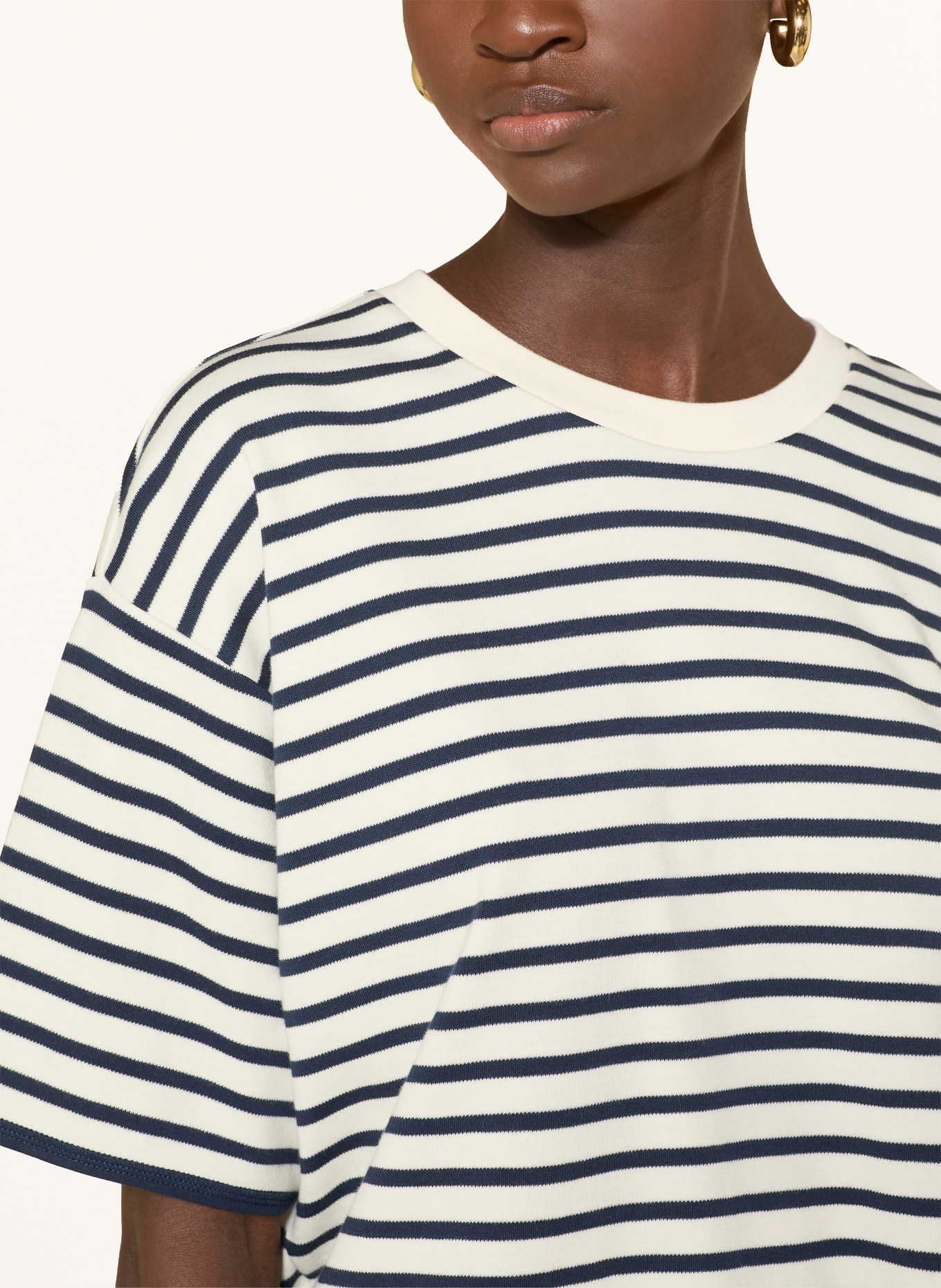 JOOP! T-shirt: BLEU FONCÉ / CRÈME