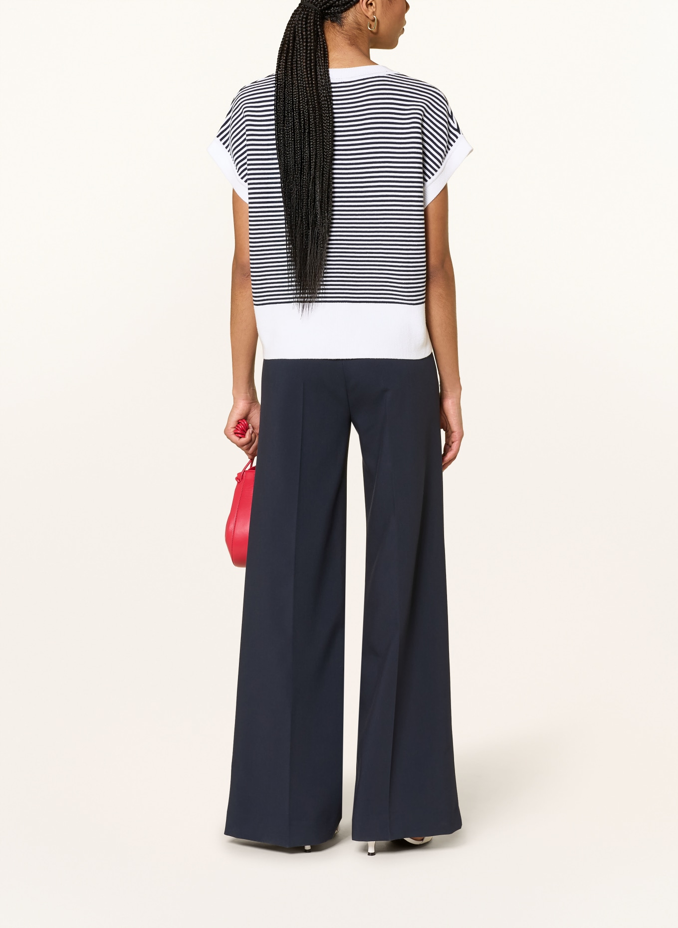 JOOP! Pletené tričko KIPE: TMAVĚ MODRÁ / BÍLÁ