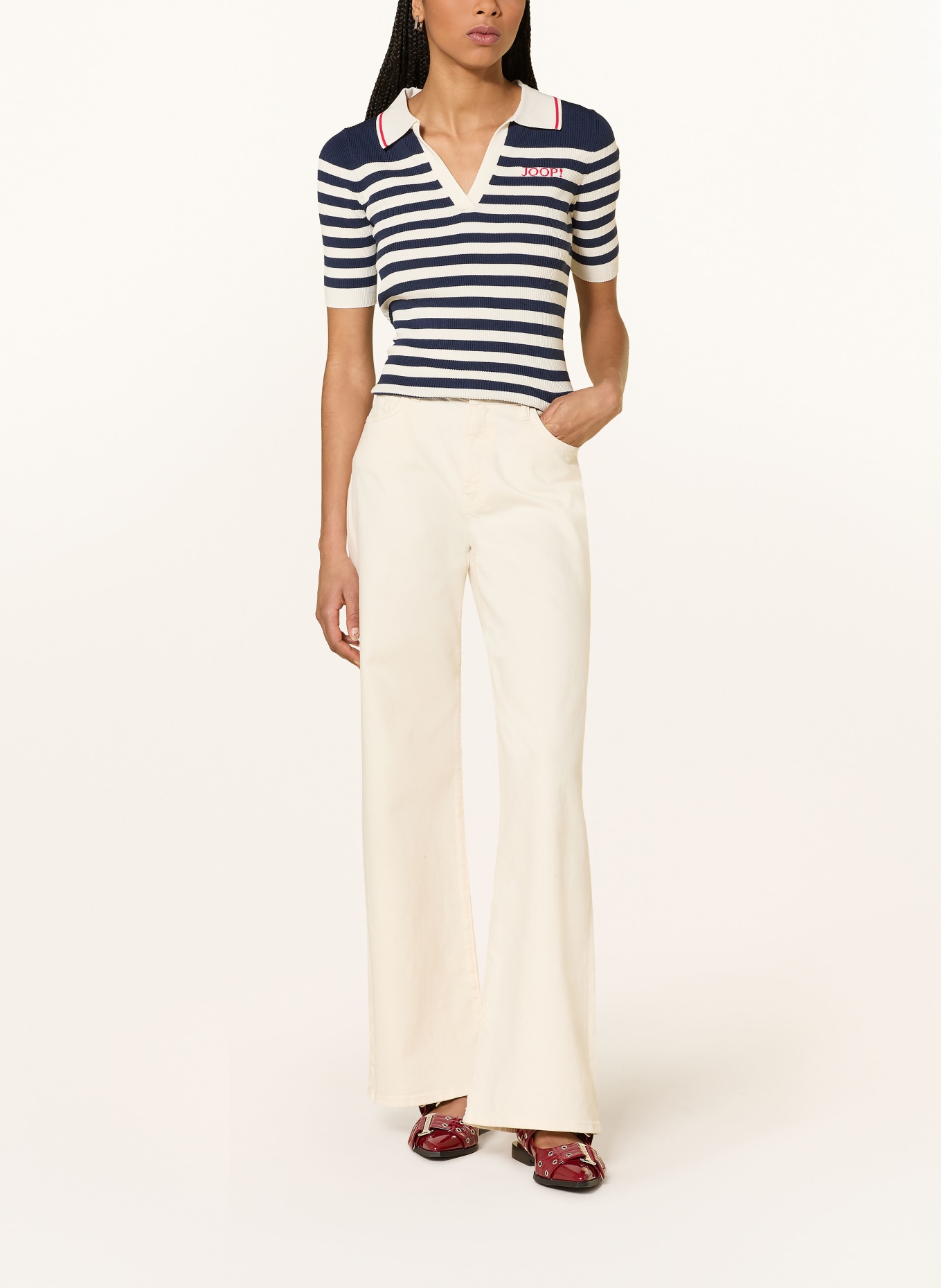 JOOP! Pletené polo tričko: TMAVĚ MODRÁ / REŽNÁ