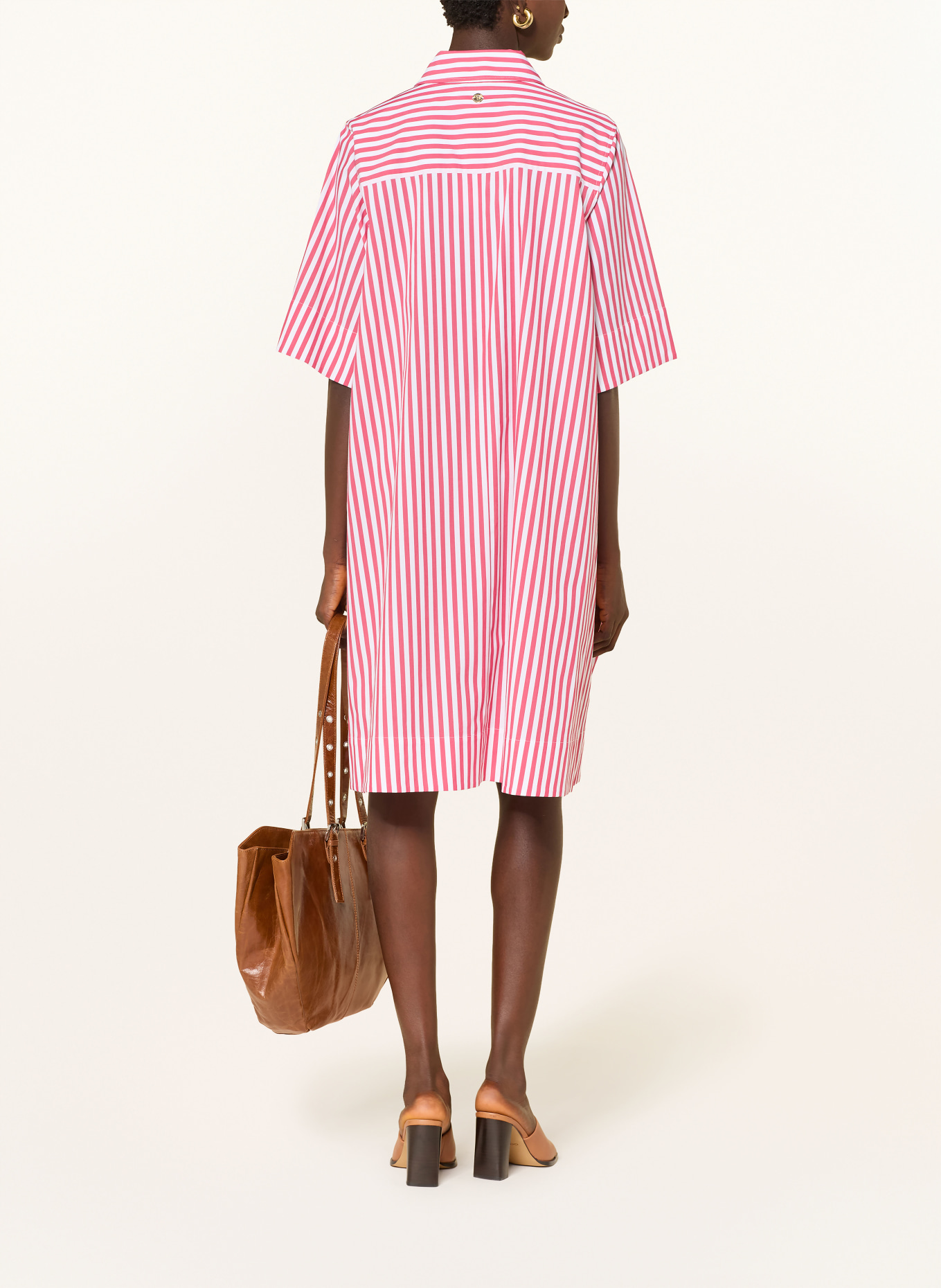 JOOP! Hemdblusenkleid mit 3/4-Arm: ROT / WEISS