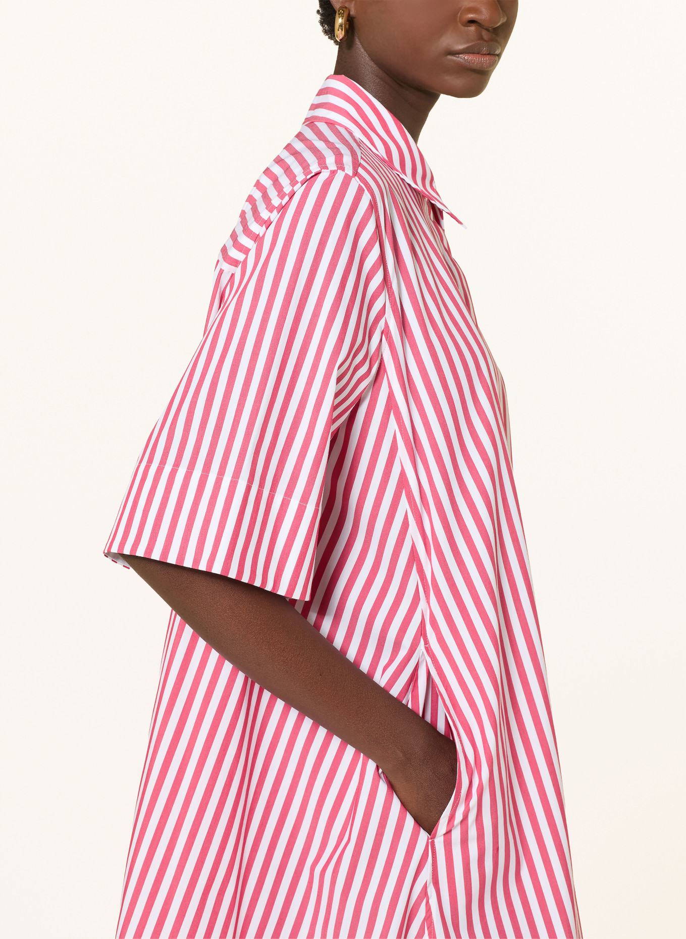 JOOP! Hemdblusenkleid mit 3/4-Arm: ROT / WEISS