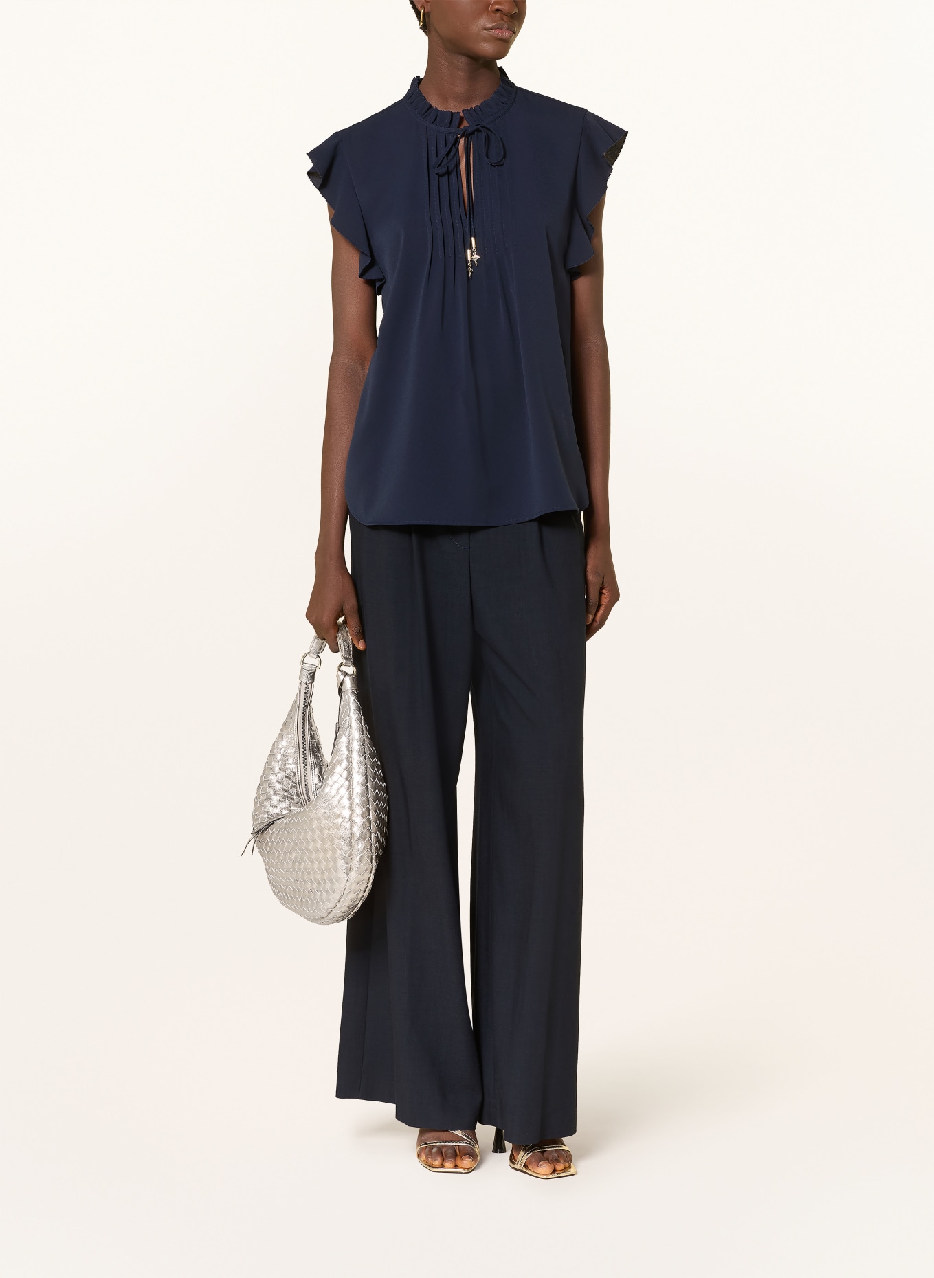 JOOP! Chemisier BENITA à volants: BLEU FONCÉ