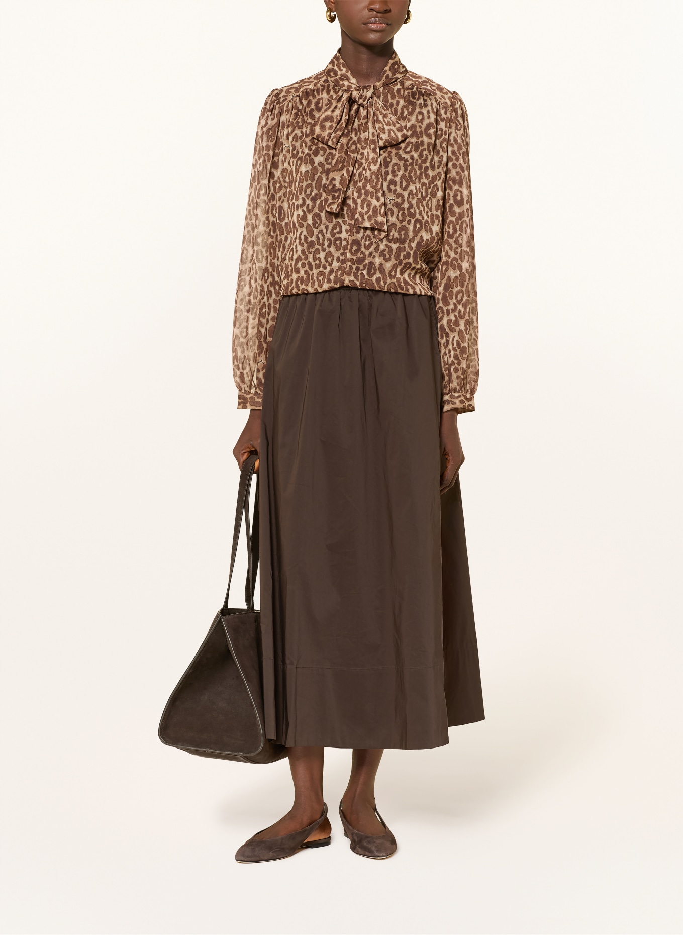 JOOP! Chemisier à col lavallière BETTINA: CHAMEAU / MARRON / NOIR