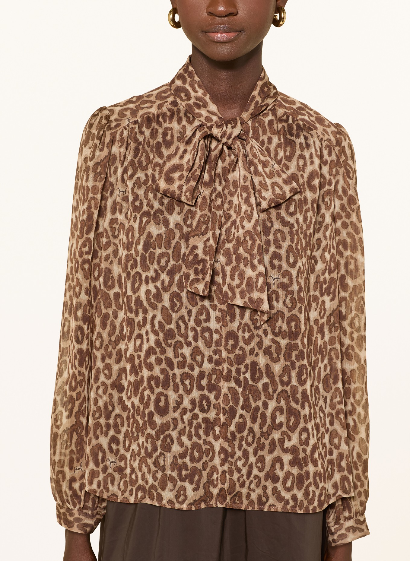 JOOP! Chemisier à col lavallière BETTINA: CHAMEAU / MARRON / NOIR