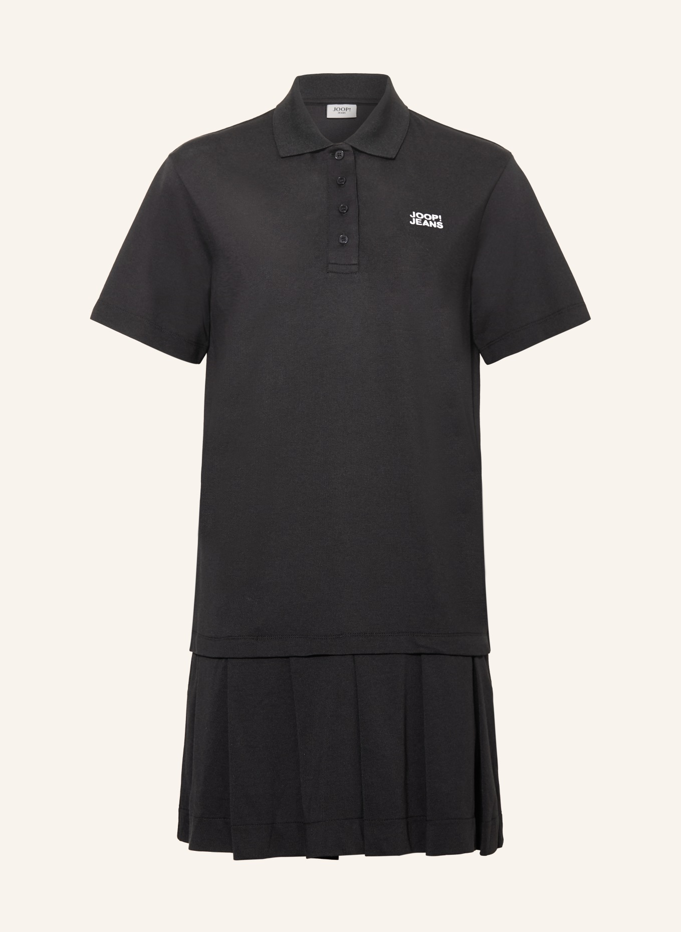 JOOP! JEANS Piqué-Polokleid TADENA: SCHWARZ