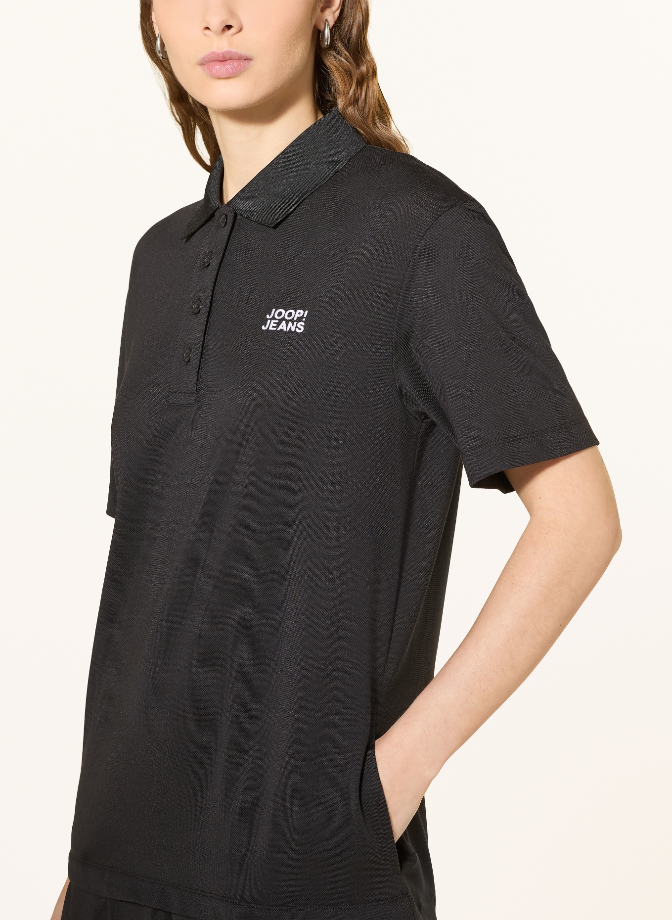 JOOP! JEANS Piqué-Polokleid TADENA: SCHWARZ