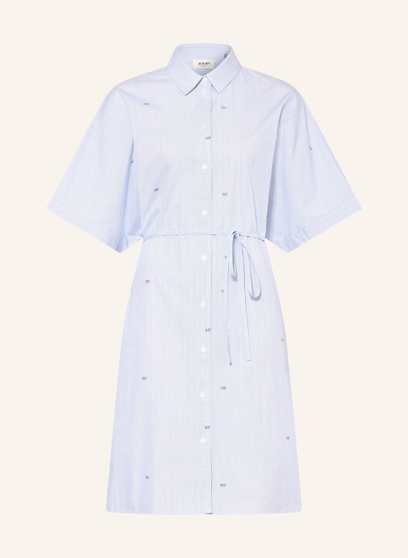 JOOP! JEANS Košilové šaty DAVINIA: MODRÁ / BÍLÁ