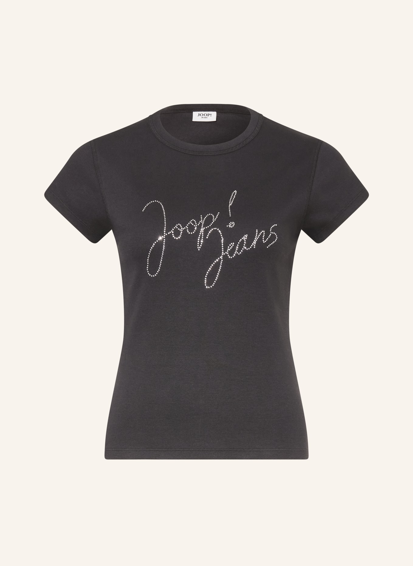 JOOP! JEANS T-Shirt TINETA mit Schmucksteinen: SCHWARZ