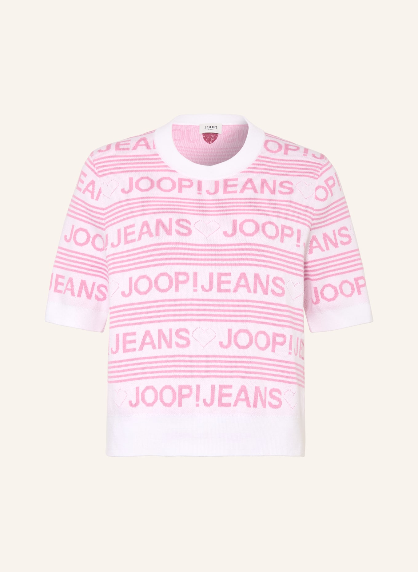 JOOP! JEANS KARIE knit shirt: PINK / LIGHT PINK / WHITE