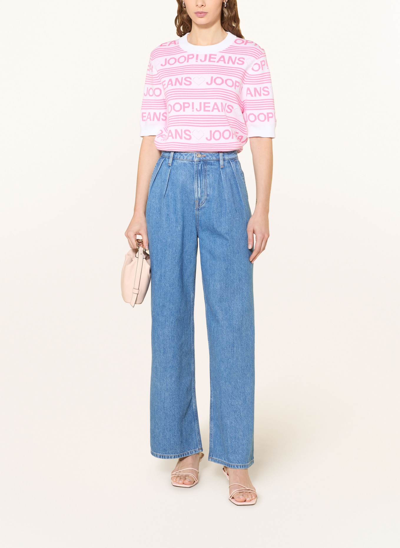 JOOP! JEANS KARIE knit shirt: PINK / LIGHT PINK / WHITE