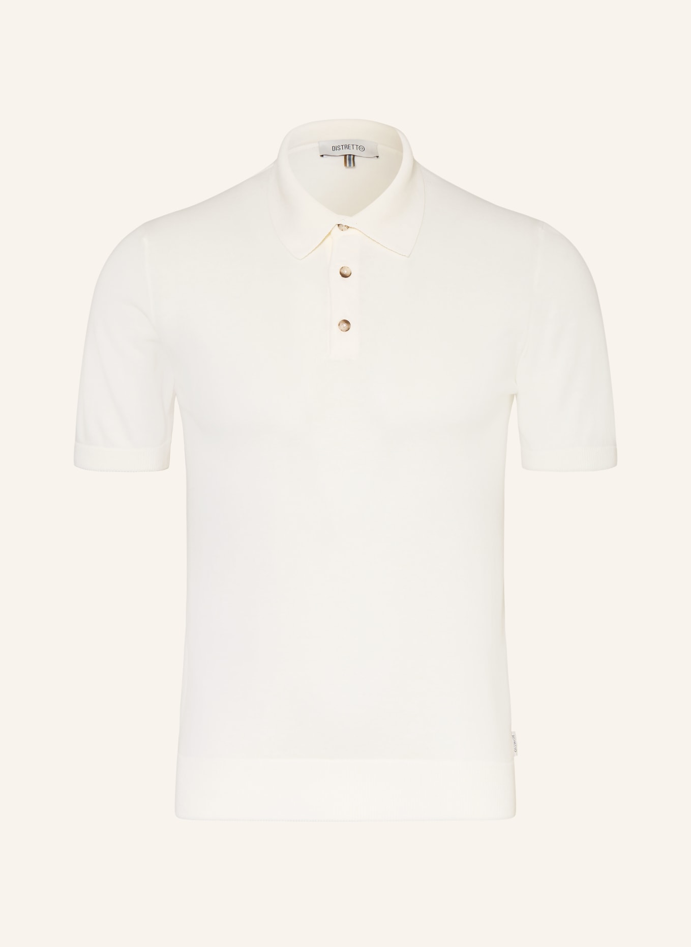 DISTRETTO 12 Pletené polo tričko CARRARA: KRÉMOVÁ