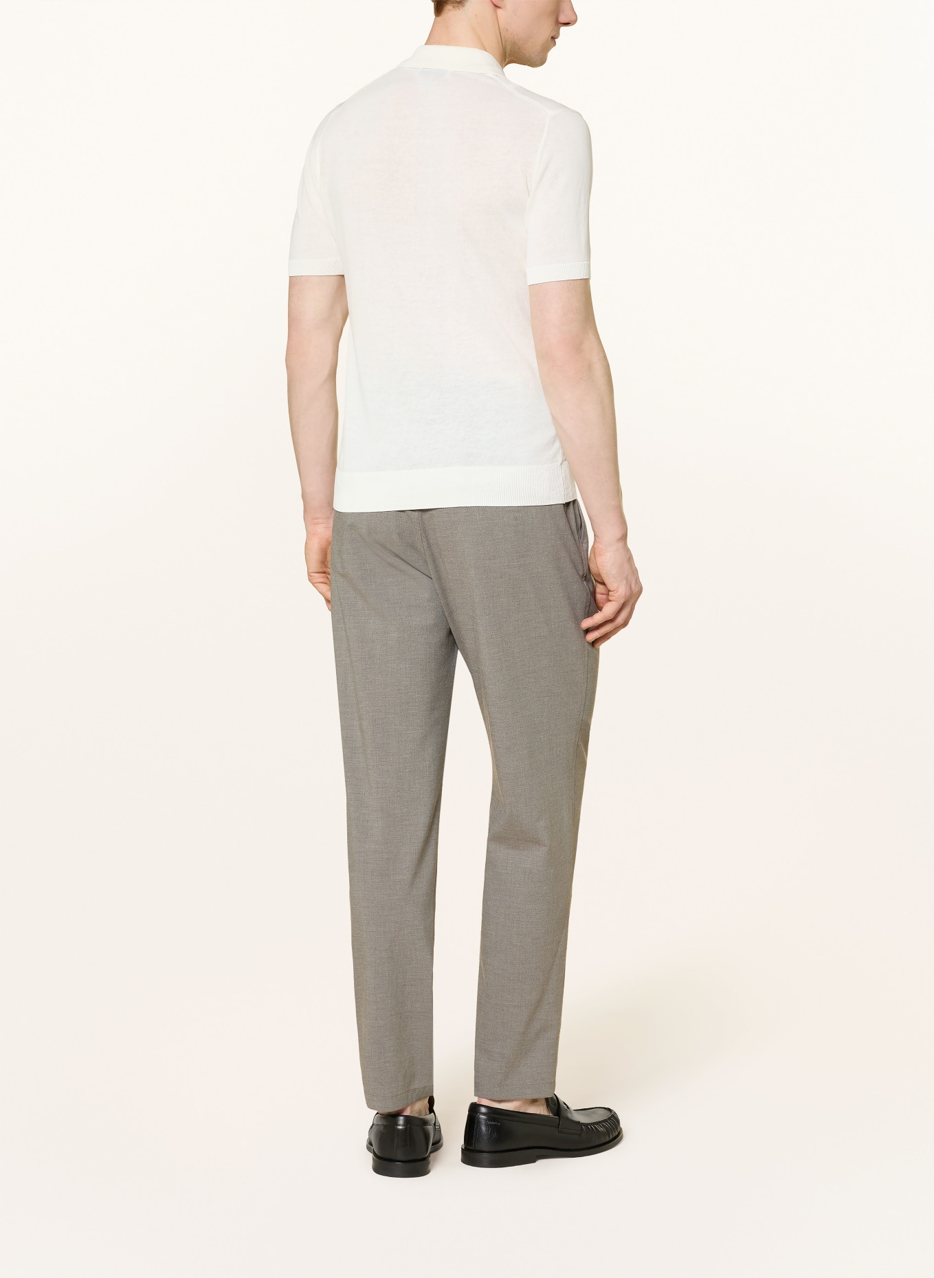 DISTRETTO 12 Pletené polo tričko CARRARA: KRÉMOVÁ