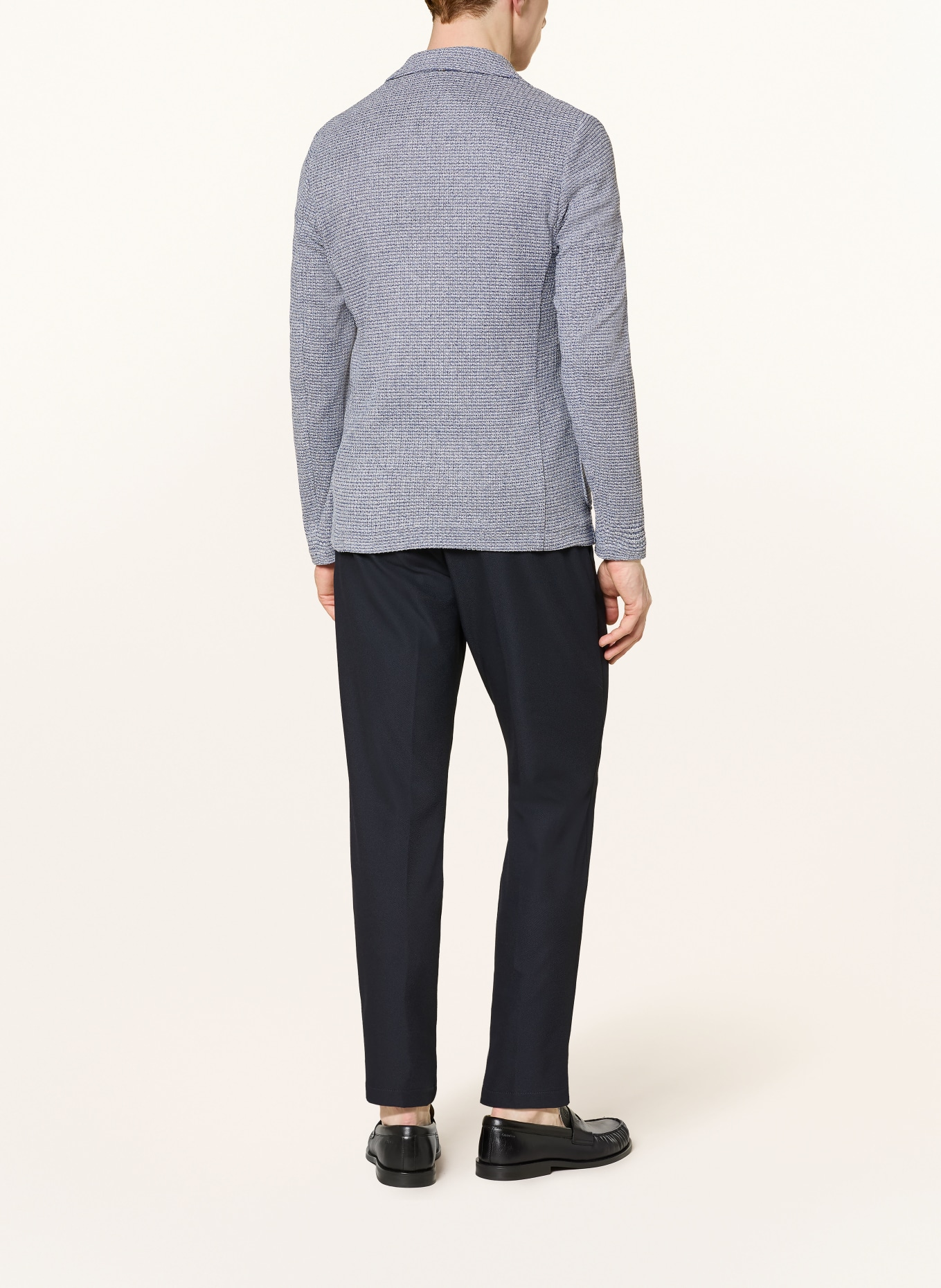 DISTRETTO 12 Tweed-Sakko Extra Slim Fit: BLAU / WEISS