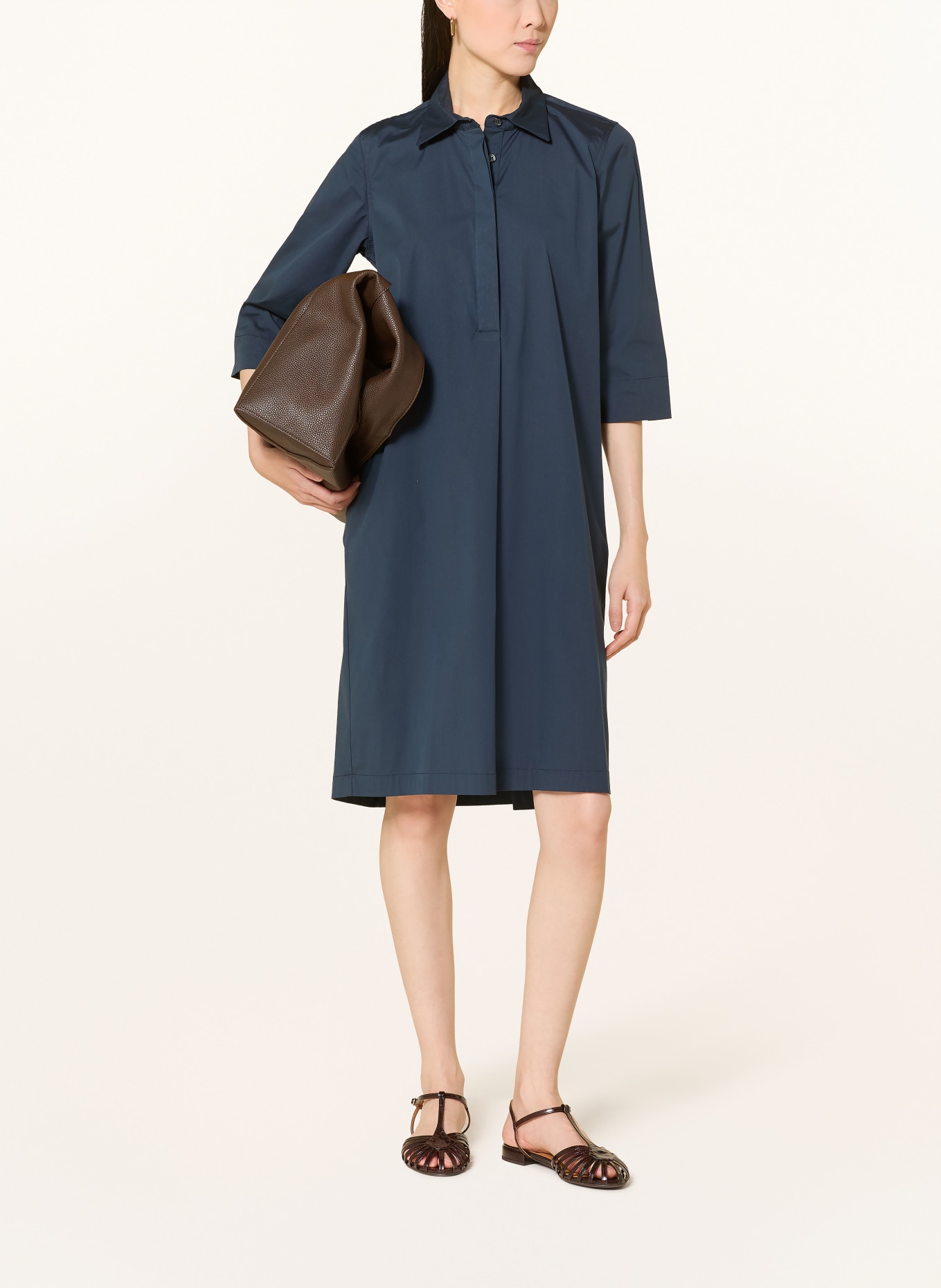 rossana diva Robe chemisier à manches 3/4: BLEU FONCÉ