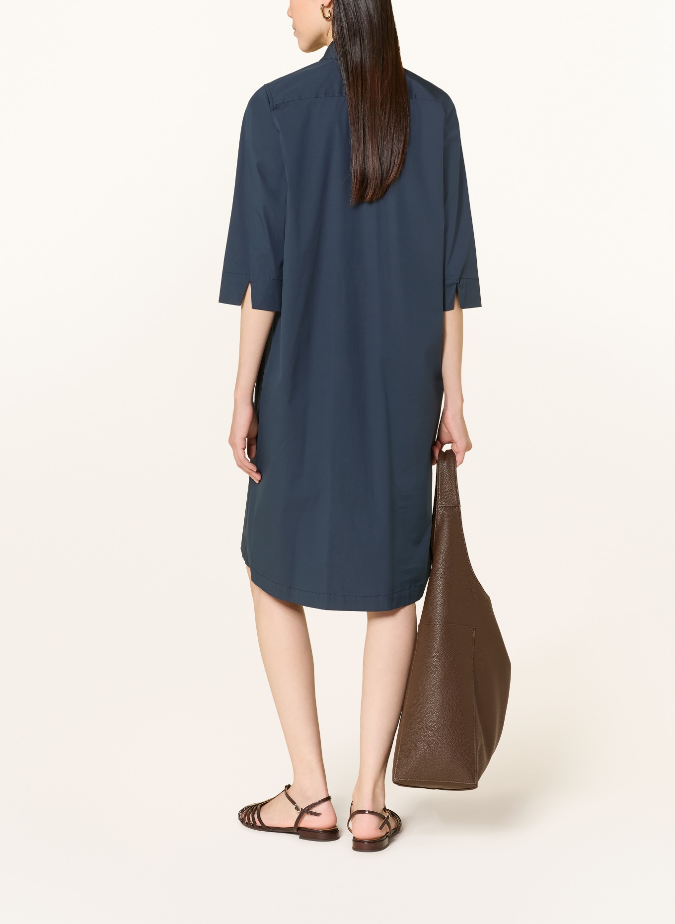 rossana diva Robe chemisier à manches 3/4: BLEU FONCÉ